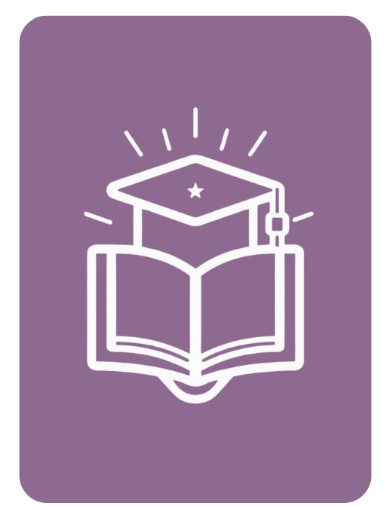 an image of a book open with a graduation cap on top