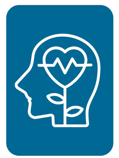 An image of a head with heart, flower inside