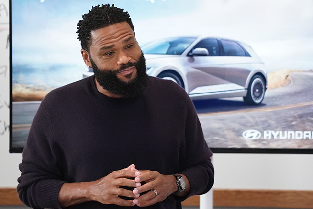 Dre Johnson (Anthony Anderson) pitches an ad concept for Hyundai’s IONIQ 5 Super Bowl commercial on ABC's 